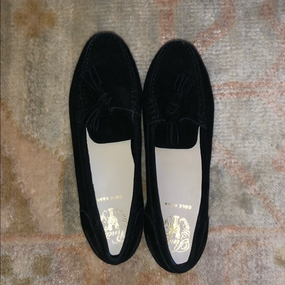 Black Pinch soft tassel suede cole Haan loafers